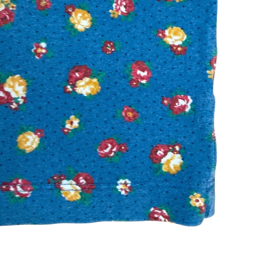 Lauren Ralph Lauren Floral Polka Dot Tank Top Vintage 90s Cotton PS Navy Blue - Picture 4 of 7